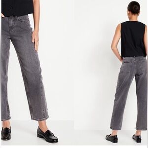 OLDNAVY High-Waisted Barrel
Ankle Jeans Women's Gray/Graphite Size 12 Tall NWT